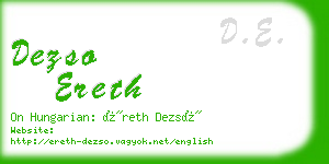 dezso ereth business card